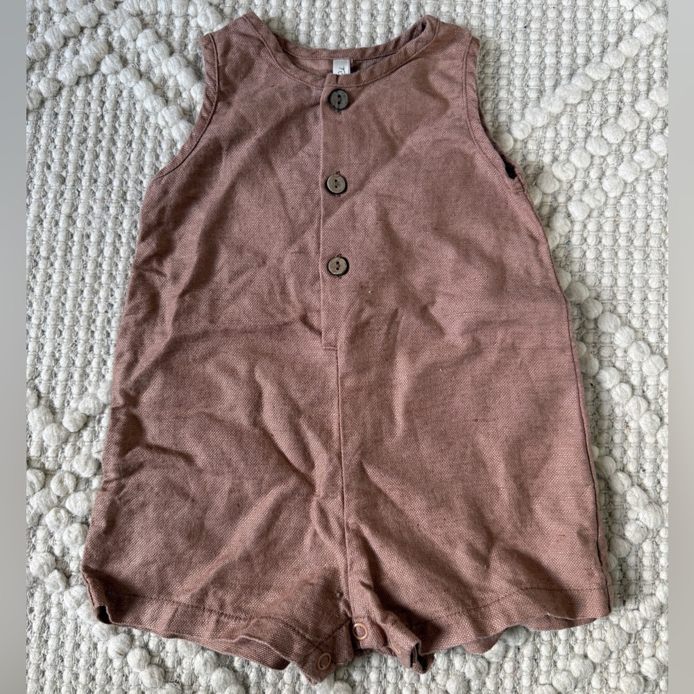 EUC Rylee + Cru 3-6mo Linen/ Cotton Jumpsuit